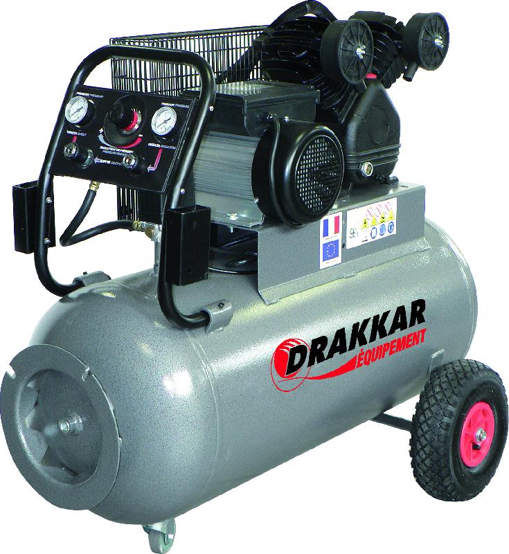DRAKKAR EQUIPEMENT - Compresseur 100L 3CV Mono - 11209 - 400V Tri - 9 bar - 347 l/min_0