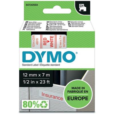 DYMO Ruban titreuse  D1 - écriture Rouge / fond Blanc - 12 mm x 7 m - Modèle S0720550_0