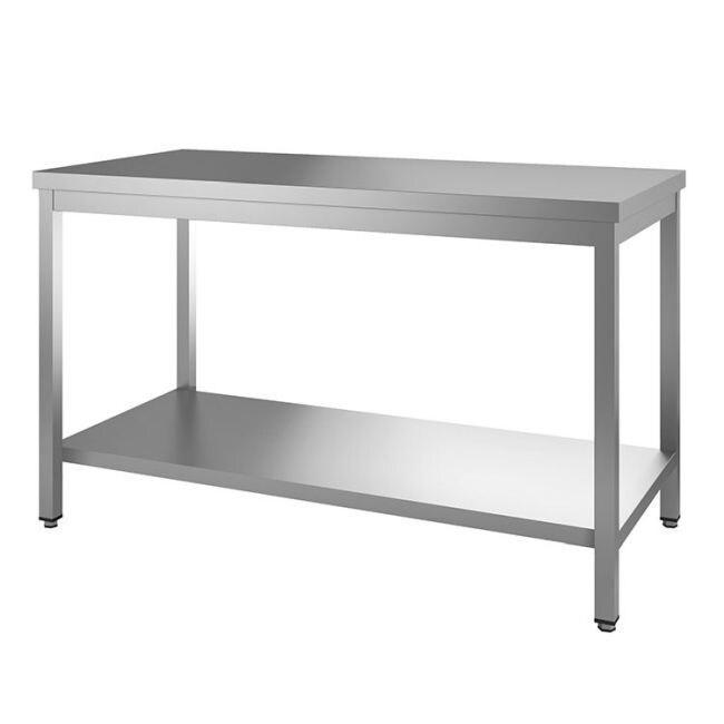 Gastro-Inox Table de travail en inox avec fond 2000x600x880mm - 7445908388349_0