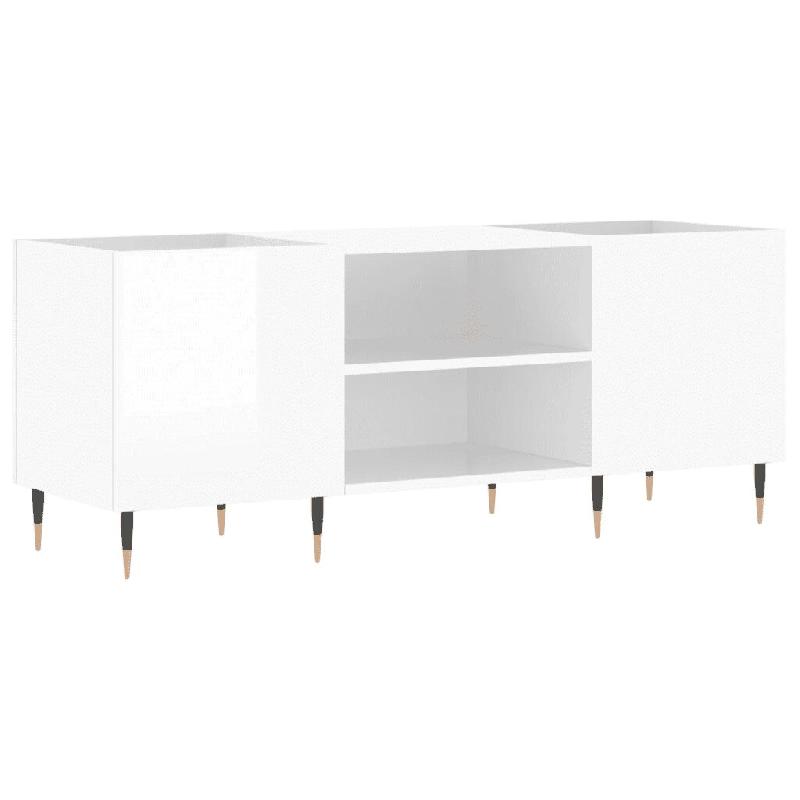 Helloshop26 - Armoire à disques pratique espace de rangement 121 x 38 x 48 cm style industriel en bois d'ingénierie blanc brillant 02_0049087 - blan_0