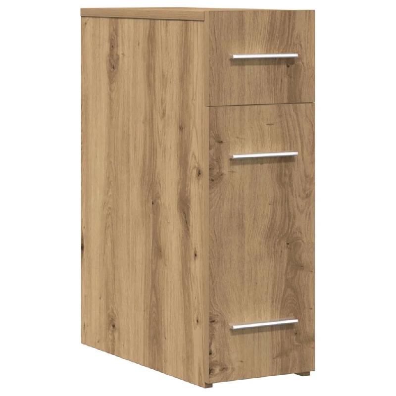 Helloshop26 - Armoire d'apothicaire design moderne pour salle à manger 20 x 45 x 60 cm avec 3 tiroirs en bois d'ingénierie chêne 02_0051904 - méta_0