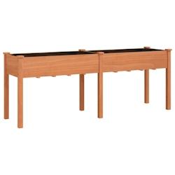 Helloshop26 - Jardinière bac lit surélevé plantes fleurs terrasse jardin avec doublure 203 x 53 x 76 cm bois massif sapin marron 02_0038129 - 30002_0