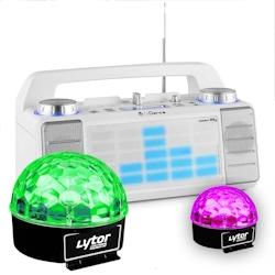 IDance DANCE XD2 Enceinte 50W à LEDs Bleu AUX/FM/USB Bluetooth + Jeux de lumières Sixmagic - 3700804178062_0