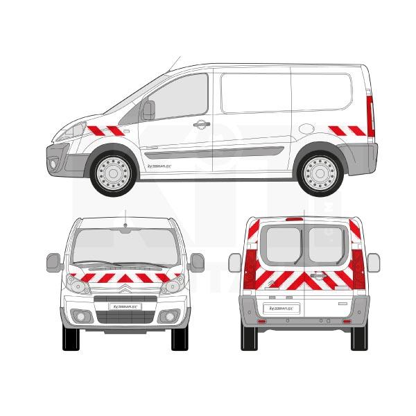 Kit de balisage Classe A - 2013 - Film rétroréfléchissant microbilles - Rouge/Blanc - Visibilité 80m - Marque CITROEN_0