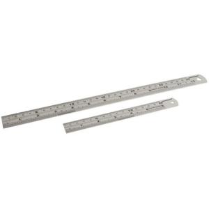 LOT DE 2 RÉGLETS EN ACIER INOXYDABLE 150MM ET 300MM