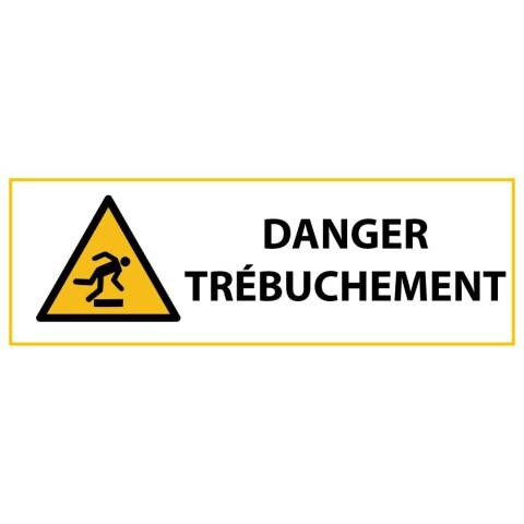 LOT DE 2 - SIGNALÉTIQUE DE DANGER - PICTOGRAMME TRÉBUCHEMENT - W007 - ISO 7010 297 X 105 MM PVC 2 MM