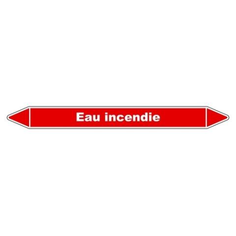 LOT DE 3 - MARQUEUR TUYAUTERIE - EAU INCENDIE VINYLE - NFX 08-105 150 X 12 MM