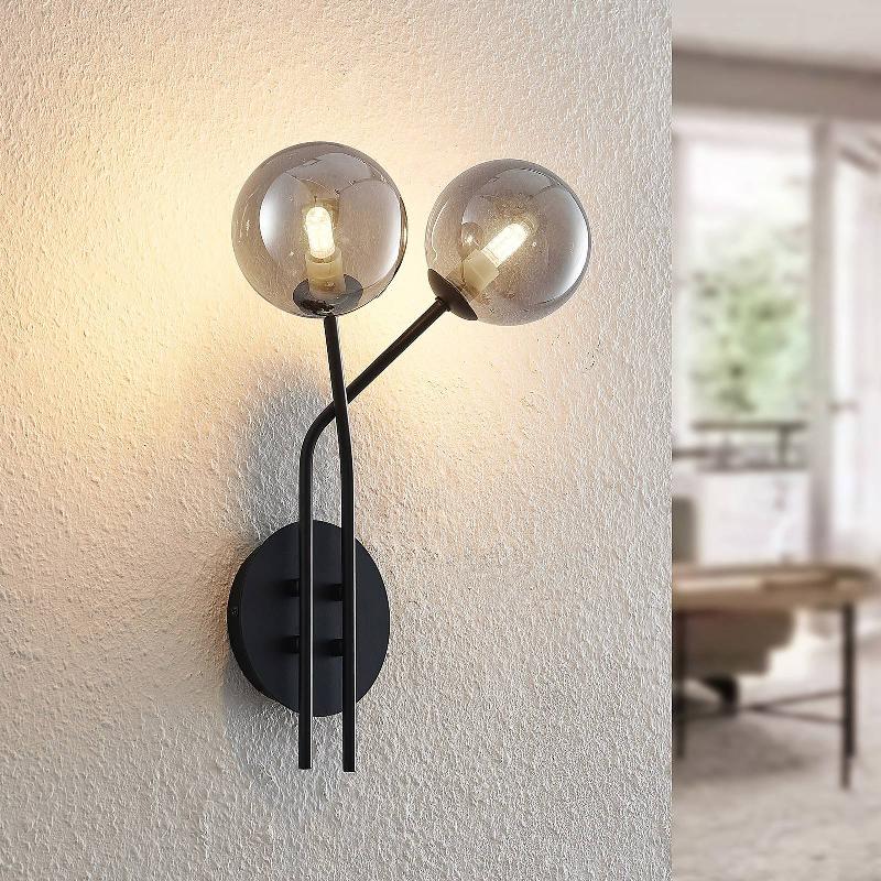 LUCANDE WYNONA APPLIQUE, 2 LAMPES, NOIRE