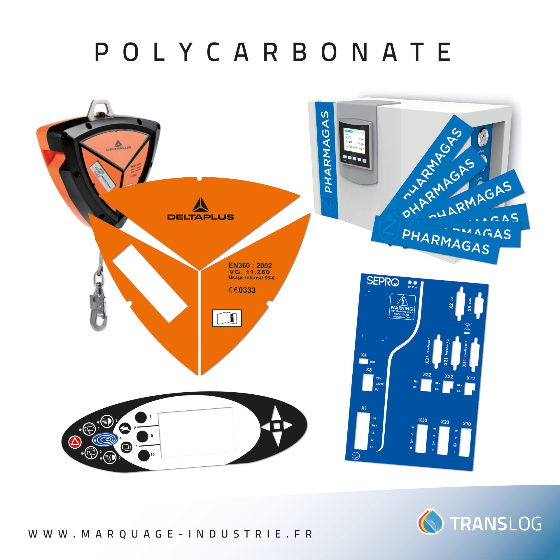 Marquage adhésif et face avant - polycarbonate lexan - impression sérigraphie_0