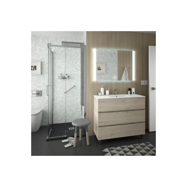 MEUBLE DE SALLE DE BAIN FUSSION LINE 1000 3 TIROIRS CHÊNE NATUREL 997 X 868 X 450 MM - SALGAR 23256