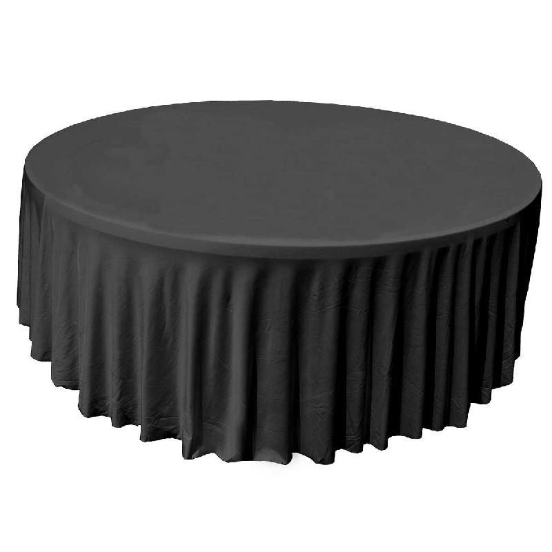 Nappe pour table ronde 180cm élastique noire_0