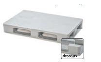 Palette en plastique - hygiène PAL136PH1208000 - 1200x800x160 mm - plateau plein - rebords - PEHD vierge_0