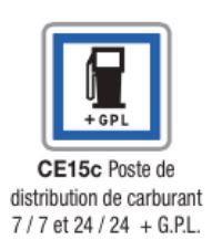 Panneau de signalisation d'indication type CE15c - signalisation verticale de police - plusieurs formats disponibles_0