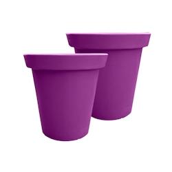 PLAST'UP ROTOMOULAGE Pot de fleurs rond xxl delight 420l- lot de 2 - VIOLET - violet 0637962080575_0