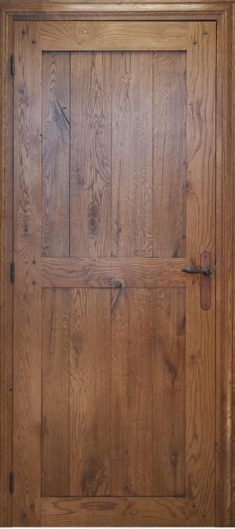 Portes battantes en bois massif - modèle Thiérache 2px - fabrication standard et sur-mesure - chêne rustique - finition teinte N°6 + vernis_0