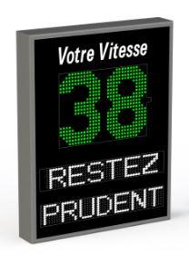 Radar pédagogique - Caisson en aluminium anodisé - Protection IP54 / IK08 - Fixation standard avec rails Oméga_0