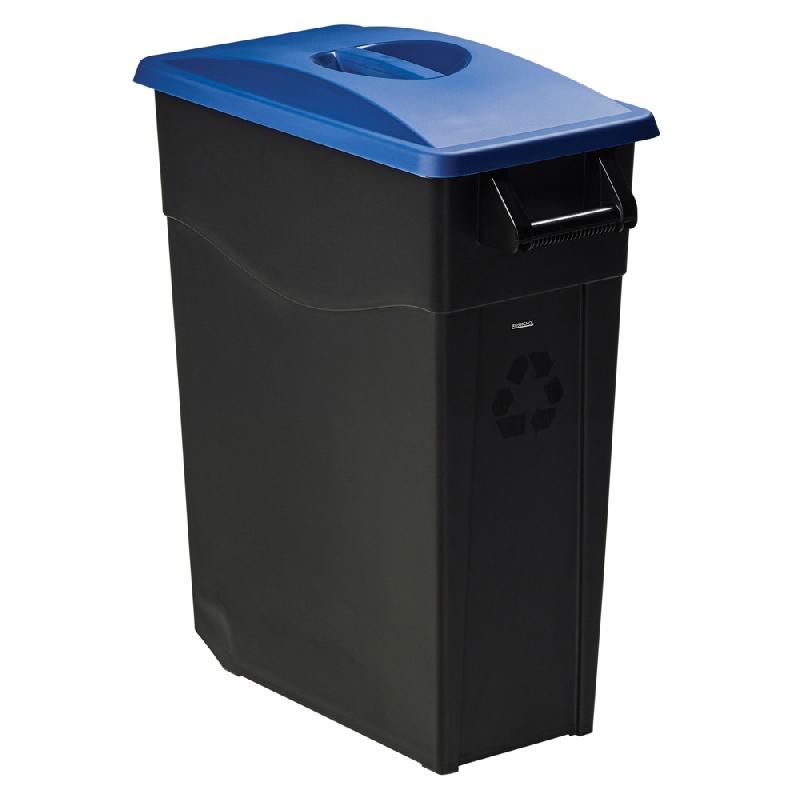 ROSSIGNOL Poubelle de tri mobile - 65 L - movatri  - noir / bleu - couv ferme_0