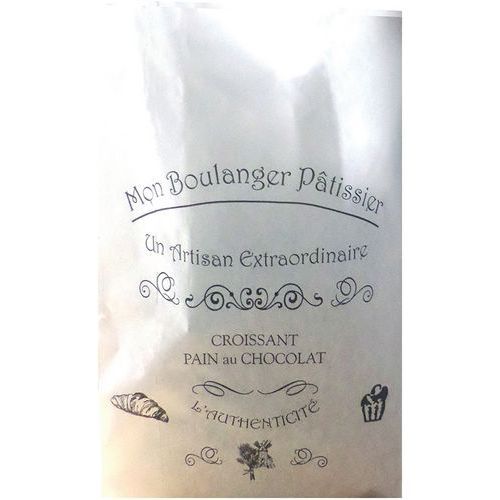 SAC À CROISSANT KRAFT BLANC IMPRIMÉ 106 - POUR 6 CROISSANT