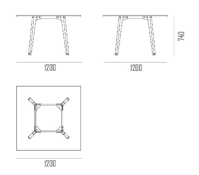 Table de réunion carrée Arky - Oui, Blanc, Hêtre_0