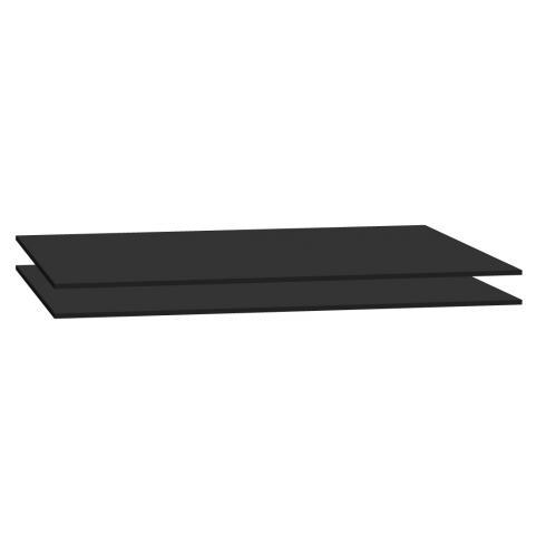 JEU DE 2 TABLETTES NOIRES POUR ARMOIRES MÉTALLIQUES À PORTES COULISSANTES GRAND VOLUME-JUMBO L 160 X P 45 CM