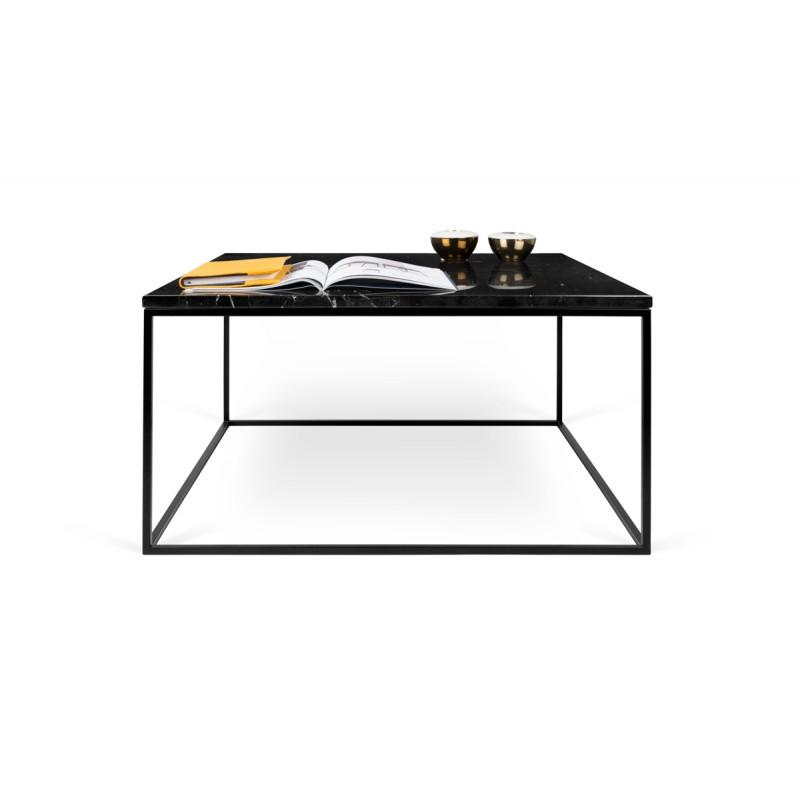 Table basse Gleam 75 cm - marbre noir et métal noir - Design par Nádia Soares - Fabriqué au Portugal_0
