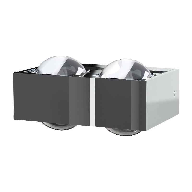 TOP LIGHT APPLIQUE MURALE FOCUS 150, 4XLINSE TRANSPARENT, 2XG9, CHROME