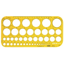 TRACE-CERCLES 1-36 MM, JAUNE TRANSPARENT - LOT DE 3