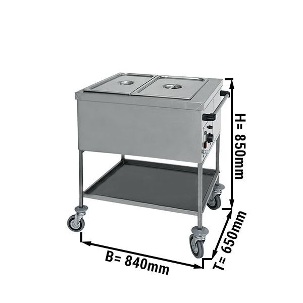 Twf1758 - chariot bain marie - ggm gastro international gmbh - dimensions extérieures : 840 x 650 x 850 mm_0