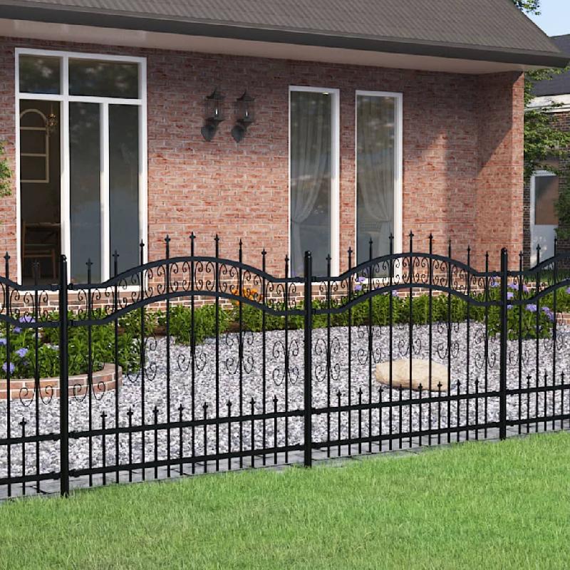 Vidaxl clôture de jardin avec sommet de lance noir 140 cm 151085_0
