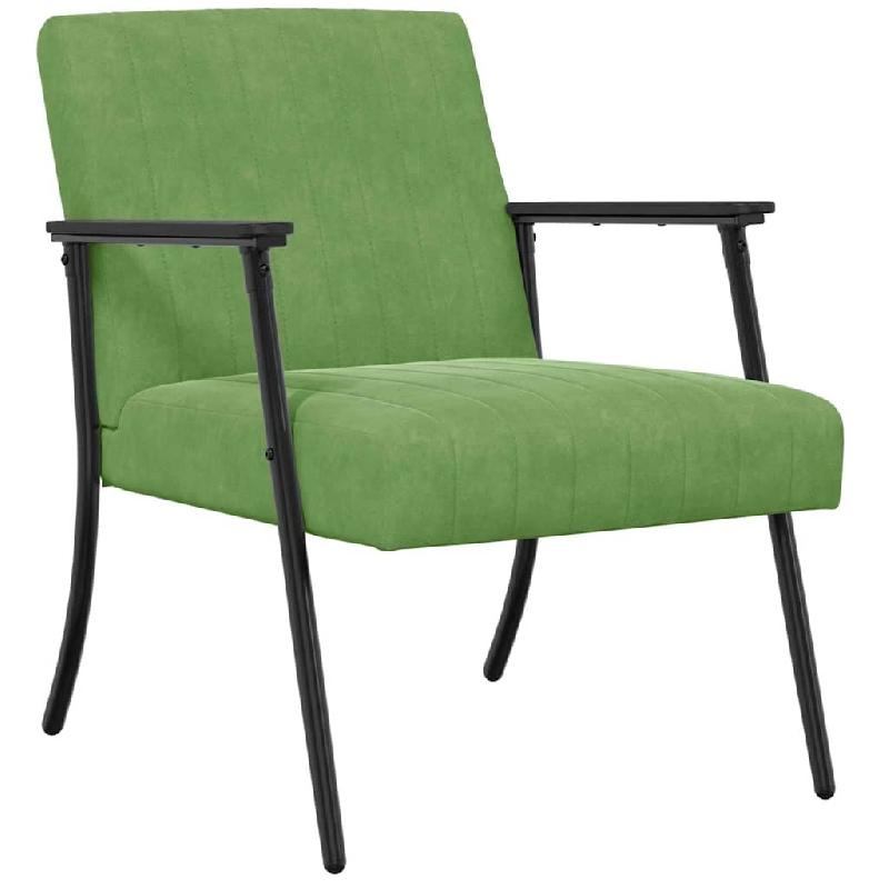 VidaXL fauteuil Vert clair 59 x 75 x 78 cm Velours Modèle Vega Master Bois - 42017682_0
