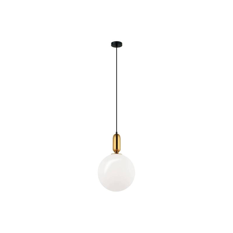 VIOKEF SUSPENSION NEPTUNE AVEC ABAT-JOUR EN VERRE, DORÉE