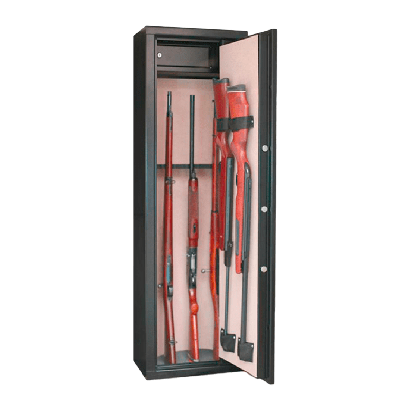 Armoire à fusils - 10 armes - 8 armes avec lunette + 2 dans la porte - coffre intérieur - coffre serrure électronique - EN 14450 CLASSE S1 - Infac Classic CT10ELEC_0