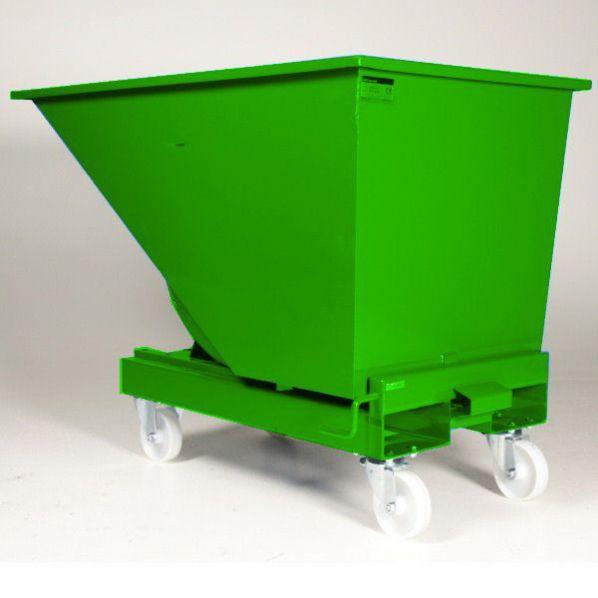 Benne mobile auto-basculante 2000 litres - Vert pour verre - Marque Rolléco_0