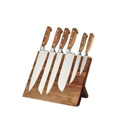 Bjorn Bloc couteaux de cuisine JAKOB VANTAA - 7 pièces - marron 3701488307632_0