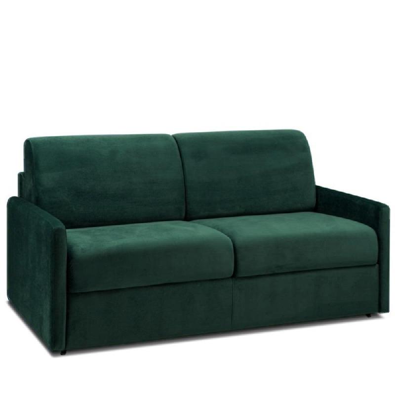 Canapé convertible express Velvet en velours vert - Matelas 16 cm - 140 cm - Fabrication artisanale italienne_0