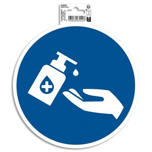 Exacompta panneau pvc adhésif antidérapant gel main obligatoire 20 cm 67022e_0