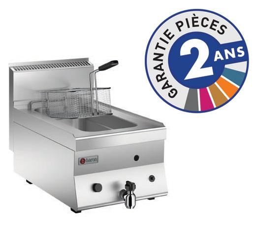 Friteuse à gaz - 8 litres - Gamme 650 - Baron 60FRG400 avec cuve en acier inox et zone de froid_0