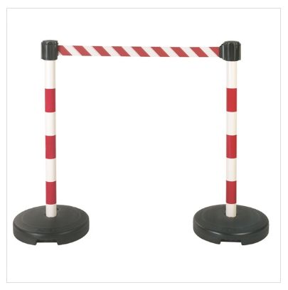 Gamme STRAP - Poteau de signalisation - Direct Signalétique - Kit de 2 poteaux PVC avec sangle étirable de 3 mètres_0