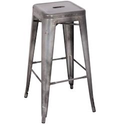 GHP Halenbeek Tabouret de bar Iron gris métal, 75 x 51 x 51 cm, gris - acier 615021_0