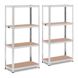 HELLOSHOP26 - Lot de 2  étagère charge lourde 80 x 40 x 160 cm supporte 4 x 80 kg robuste garage atelier outils gris 14_0005171 - gris 3000229771535_0