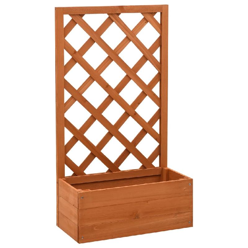 Jardinière à treillis de jardin en bois de sapin - 50 x 25 x 90 cm - Modèle 02_0000878_0