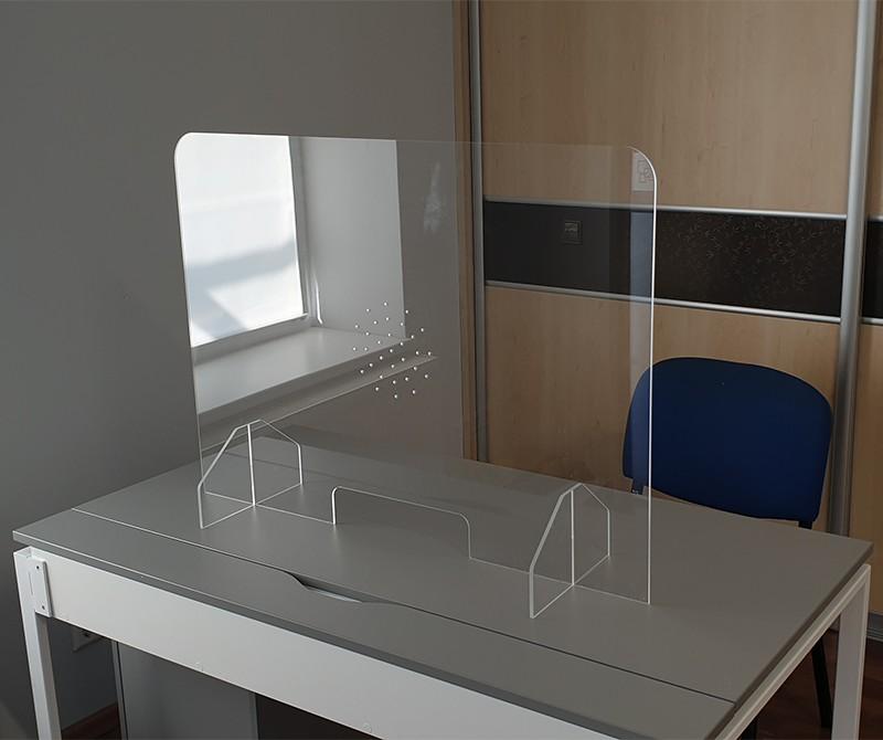 Plaque de protection en plexiglas pour accueil de public - Barrière antivirale - Disponible en 2 tailles_0
