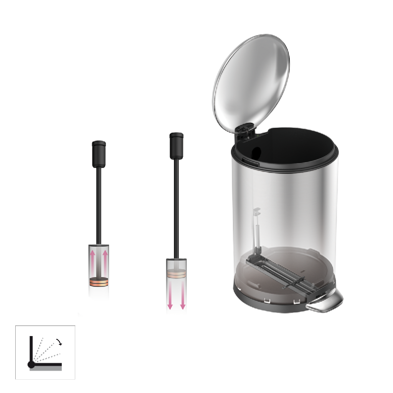 Poubelle à pédale Prestige Aliseo - acier inoxydable avec système d'abaissement automatique et revêtement anti-empreintes_0