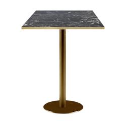 Restootab - Mange-debout 60x60cm Rome bistrot marbre noir brillant - noir Bois manufacturé 3701665200657_0