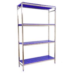 SimonRack Étagère en acier inoxyable initiel SIMONINOX 4 plateaux en polypropylène 2000x1260x400 mm (haut x largeur x profondeur) - 8425437074875_0
