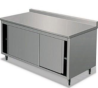 Table armoire inox neutre - Gamme 600 - Avec ou sans dosseret - Dimensions de 600 à 2000 mm_0