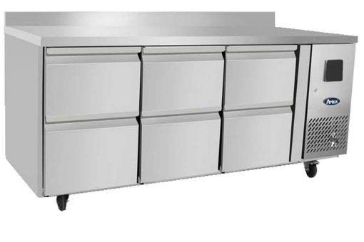 Table réfrigérée 6 tiroirs positive tropicalisé 420 l avec dosseret - EPF3532GR-SB_0