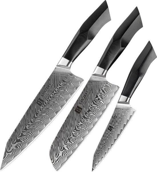 XinZuo - Set de Couteaux en Damas 3 pièces - Série B32 Feng - multicolore B32-A3_0