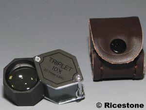 1D) LOUPE TRIPLET 10X20,5MM HORLOGER-BIJOUTIER, PLIABLE.