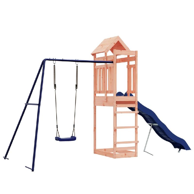 AIRE DE JEUX D\'EXTÉRIEUR BALANÇOIRES TOBOGGAN PORTIQUES ROBUSTE JEUX JARDIN 422 X 185 X 238 CM BOIS MASSIF DE DOUGLAS 02_0004669_0